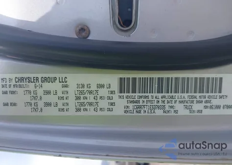 2014 Ram 1500 Tradesman from USA, damaged, VIN 1C6RR7FT1ES370335